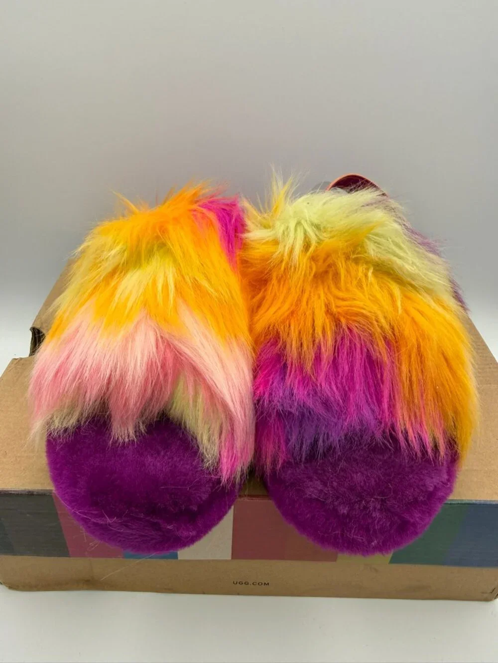 UGG Girls K Fluff Yeah Slide Cali Collage Size 4